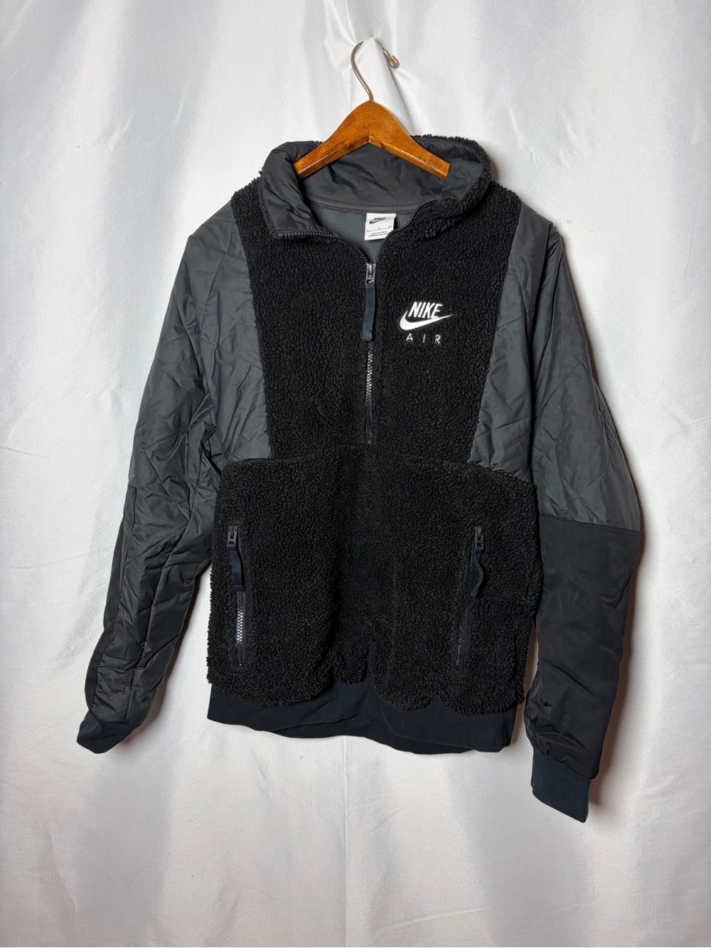Nike Kids Black Sherpa & Quilted Puffer Jacket